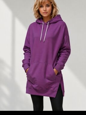 3340 New The Warmy Oversized Hoodie Dress Purple Sz Small